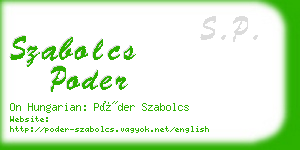 szabolcs poder business card